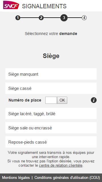 Wireframe d'une autre page du formulaire du site Propreté Confort
