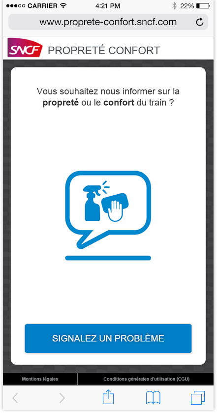 Capture d'écran de la page d'accueil du site Propreté Confort